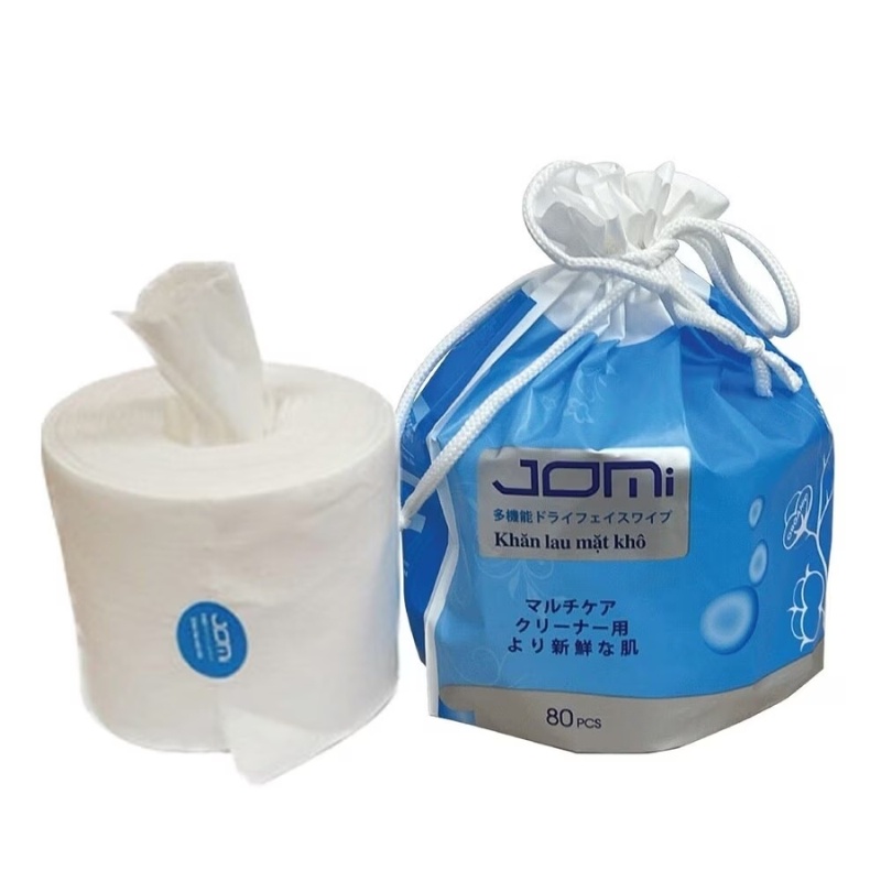 Khăn lau mặt khô Jomi 80 tờ đa năng, siêu thấm hút, mềm mại cho da
