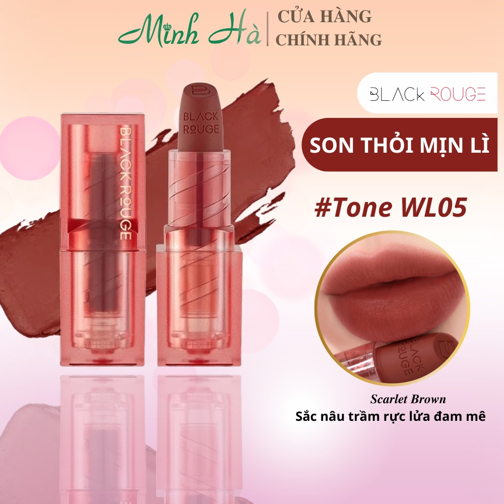 Son thỏi Black Rouge Wearable Velvet Lipstick 3.8g mềm mịn siêu lì