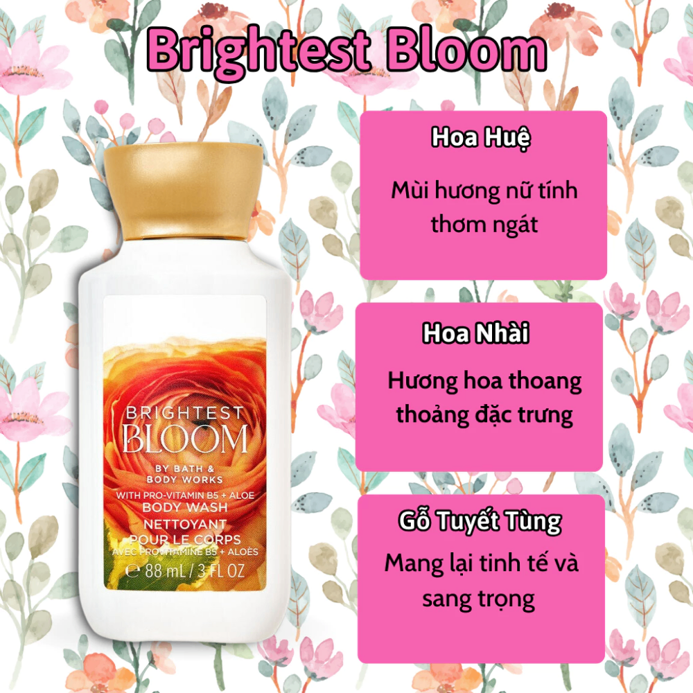 Sữa tắm Bath & Body Works 88ml các loại mùi hương ngọt ngào, sang trọng cho cả nam và nữ