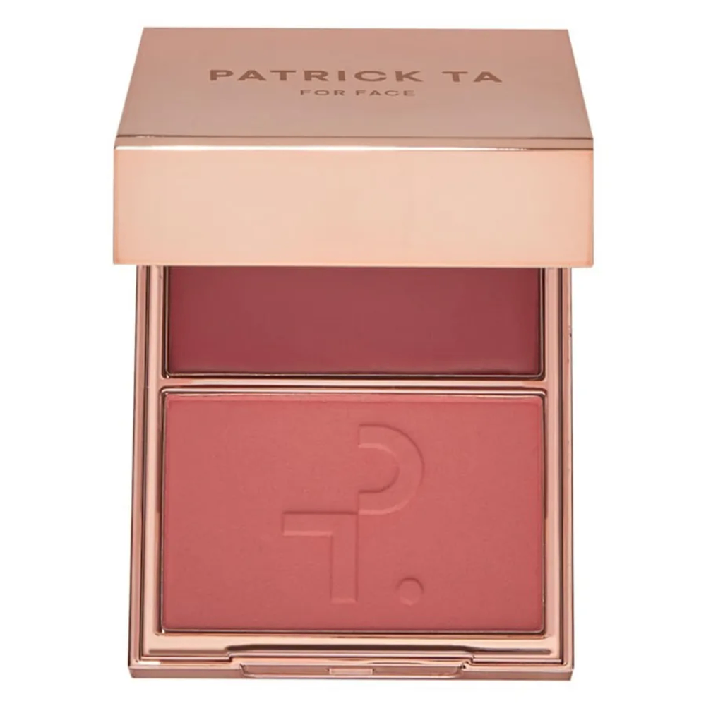 Má hồng Patrick Ta For Face Double-Take Creme & Power Blush kem và phấn má 2in1 lên màu chuẩn
