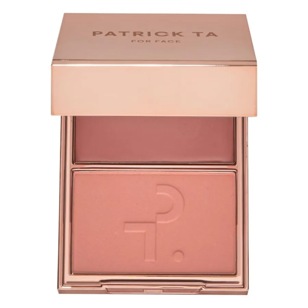 Má hồng Patrick Ta For Face Double-Take Creme & Power Blush kem và phấn má 2in1 lên màu chuẩn