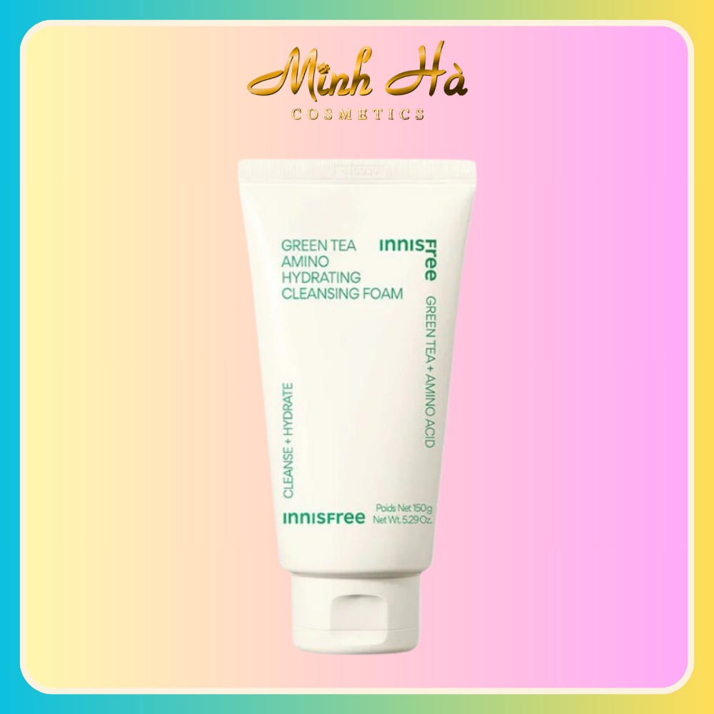 Sữa rửa mặt trà xanh Innisfree Green Tea Hydrating Amino Acid Cleansing Foam 150g (mẫu mới) dưỡng ẩm chống lão hóa da