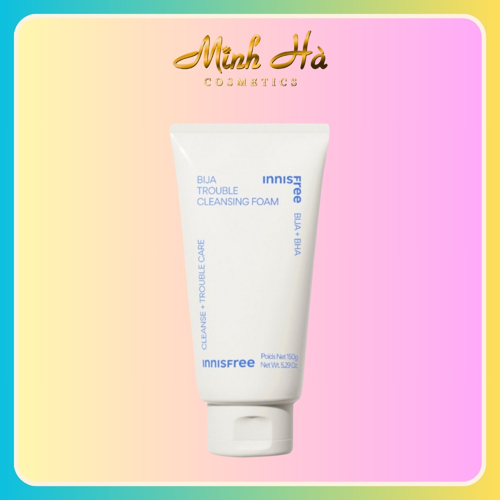 Sữa rửa mặt Innisfree Bija Trouble Cleansing Foam 150g kiểm soát dầu thừa hỗ trợ giảm mụn