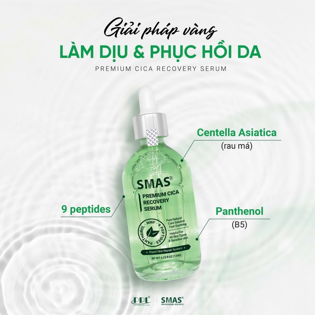 Serum SMAS Premium Cica Recovery 120ml cấp ẩm phục hồi cho da