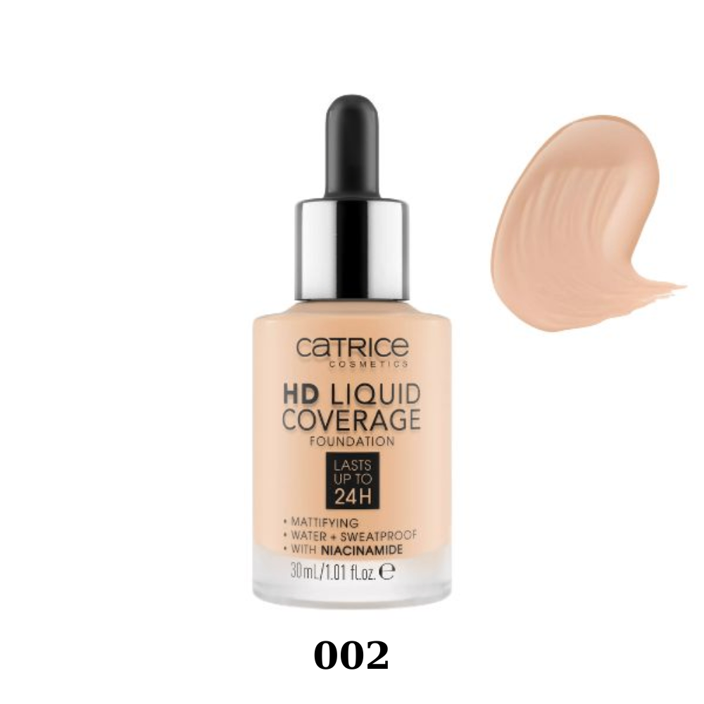 Kem nền Catrice HD Liquid Coverage Foundation 30ml che phủ tự nhiên mùi thơm dịu nhẹ