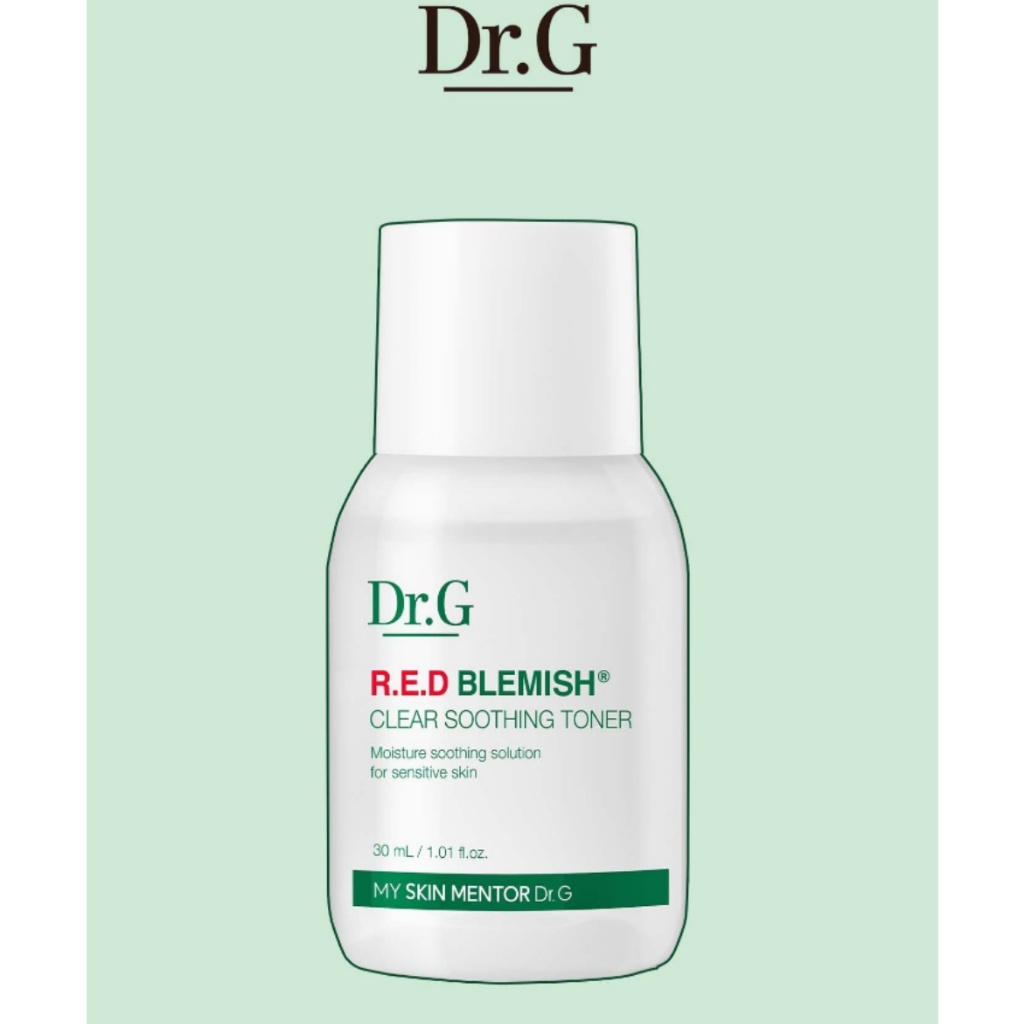 Nước cân bằng Dr.G Red Blemish clear Soothing toner 30ml dưỡng ẩm và làm dịu da mẫn đỏ