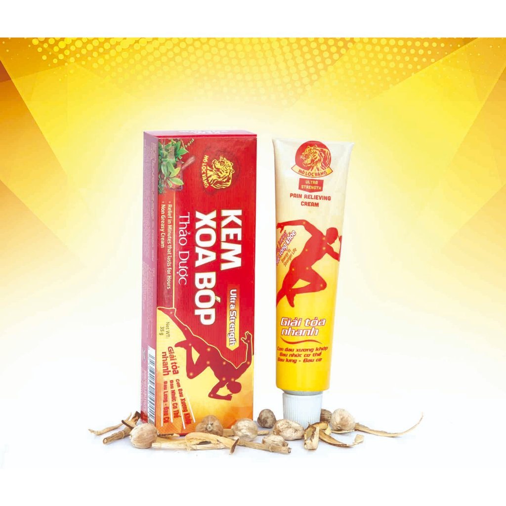 Kem xoa bóp Thảo Dược Hổ Lộc Vàng 35g xoa dịu và đẩy lùi các cơn đau