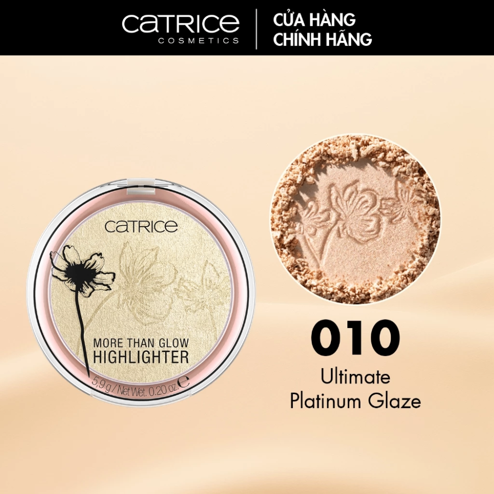 Phấn bắt sáng Catrice More Than Glow Highlighter 5.9g chất phấn mịn độ bám màu cao lâu trôi