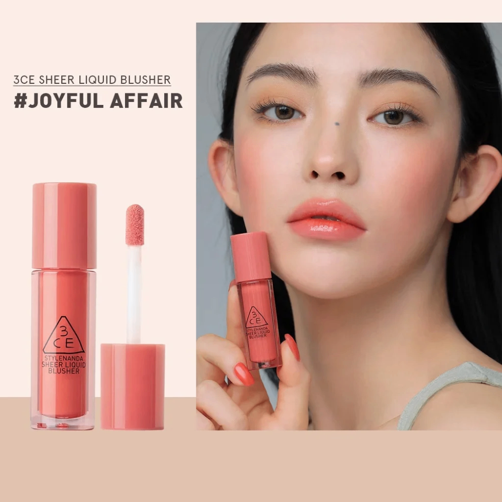 Má hồng dạng kem 3CE Velvet/Sheer Liquid Blusher 3g bền màu lâu trôi