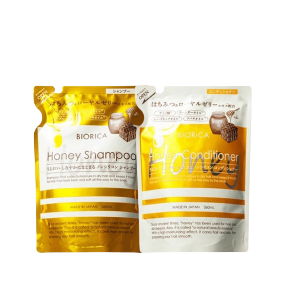 Dầu gội xả mật ong Biorica Honey túi vàng 360ml phục hồi, làm mềm giúp tóc chắc khỏe