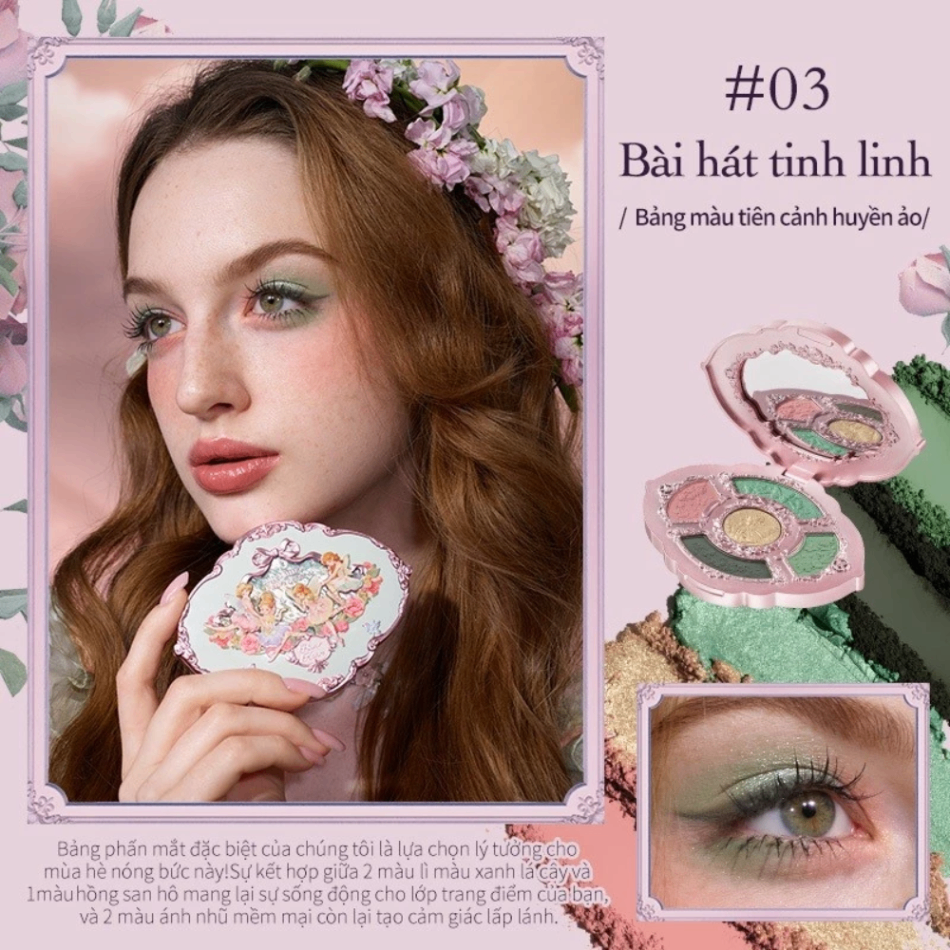 Phấn mắt 5 ô Flower Knows Midsummer Fairytales Collection 6.5g lên màu chuẩn lâu trôi