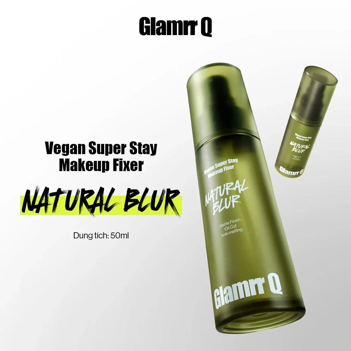 Xịt khóa nền GLAMRR Q Vegan Super Stay Makeup Fixer 50ml cung cấp độ ẩm cho da lâu trôi, bền màu