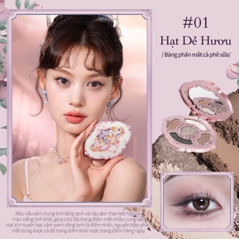Phấn mắt 5 ô Flower Knows Midsummer Fairytales Collection 6.5g lên màu chuẩn lâu trôi
