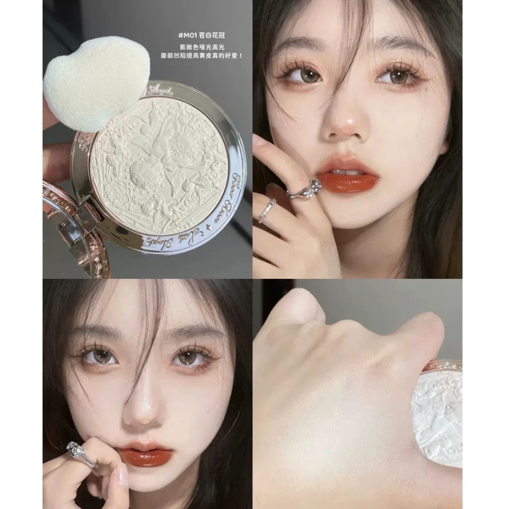 Phấn bắt sáng Flower Knows Little Angel Collection Embossed Highlighter 8g chất phấn mịn lì lâu trôi