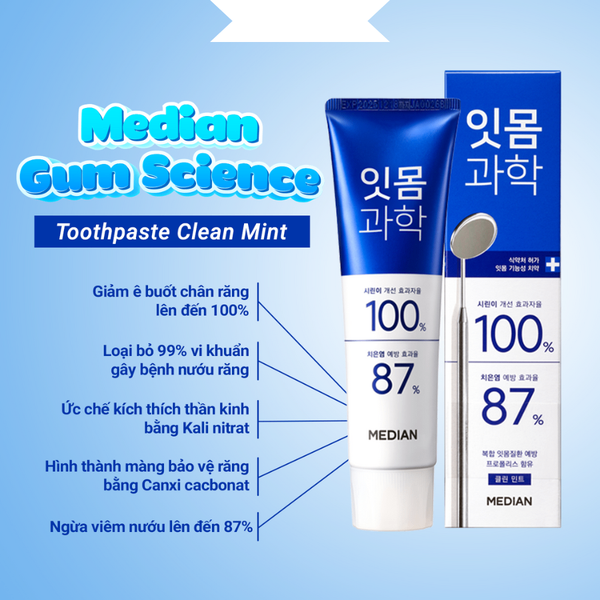 Kem đánh răng Median Dental IQ 93% (87% mẫu mới) Hàn Quốc 120g các loại nhiều công dụng