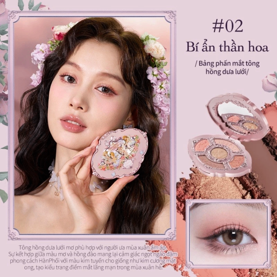 Phấn mắt 5 ô Flower Knows Midsummer Fairytales Collection 6.5g lên màu chuẩn lâu trôi