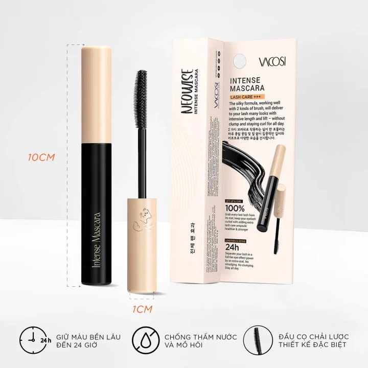 Mascara dạng gel Vacosi Neowise Intense VM31 4.5g nhẹ mi và cong tự nhiên