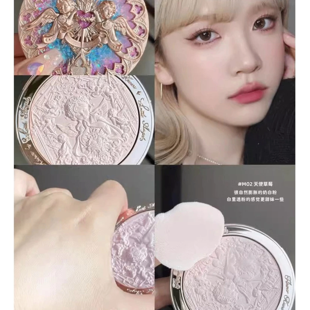 Phấn bắt sáng Flower Knows Little Angel Collection Embossed Highlighter 8g chất phấn mịn lì lâu trôi