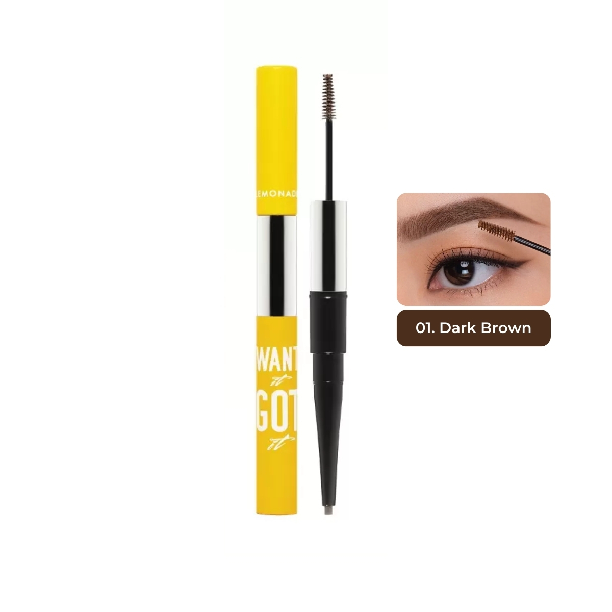 Chì kẻ mày 2 đầu Lemonade Dual Eyebrow Want It Got It 4g tiện lợi lâu trôi