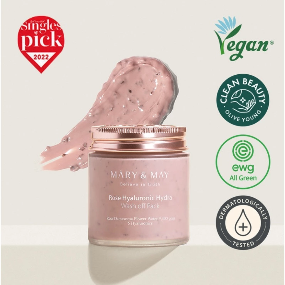 Mặt nạ đất sét Mary & May Wash Off Mask Pack 125g thuần chay giúp cải thiện bề mặt da, tăng độ đàn hồi cho da