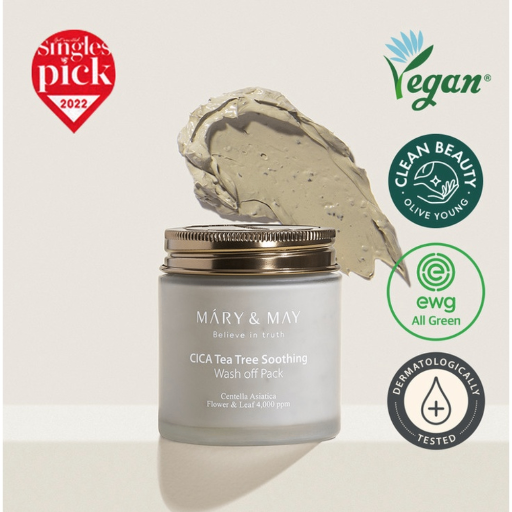 Mặt nạ đất sét Mary & May Wash Off Mask Pack 125g thuần chay giúp cải thiện bề mặt da, tăng độ đàn hồi cho da