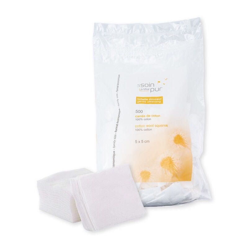 Bông tẩy trang Pháp Tetra Medical Cotton Wool Squares 600 miếng mềm mịn và dai, không bị xù lông