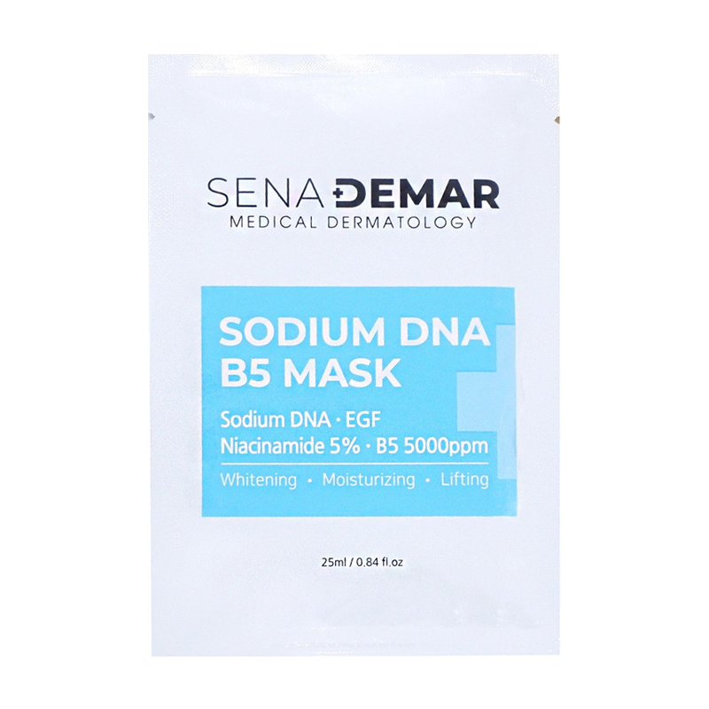 Mặt nạ phục hồi da Sena Demar Sodium DNA B5 Mask 25ml cấp ẩm, dưỡng trắng, hỗ trợ phục hồi và tái tạo làn da