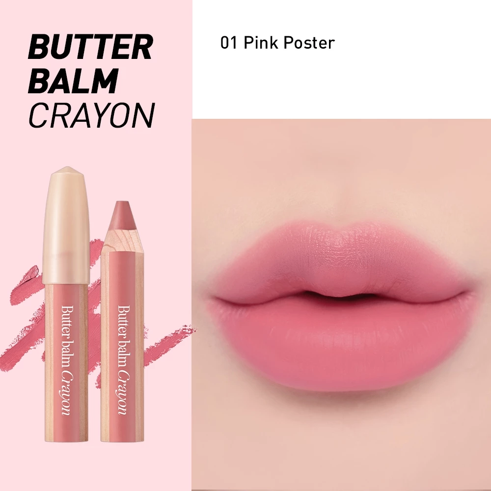 Son bút chì dạng sáp Clio Butter Balm Crayon 3.9g kèm đồ gọt chất nhẹ như bơ