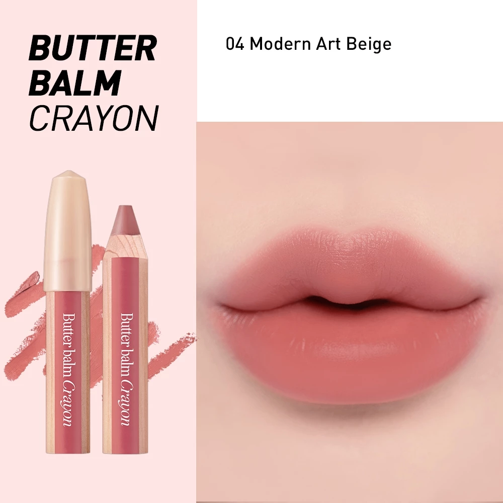 Son bút chì dạng sáp Clio Butter Balm Crayon 3.9g kèm đồ gọt chất nhẹ như bơ