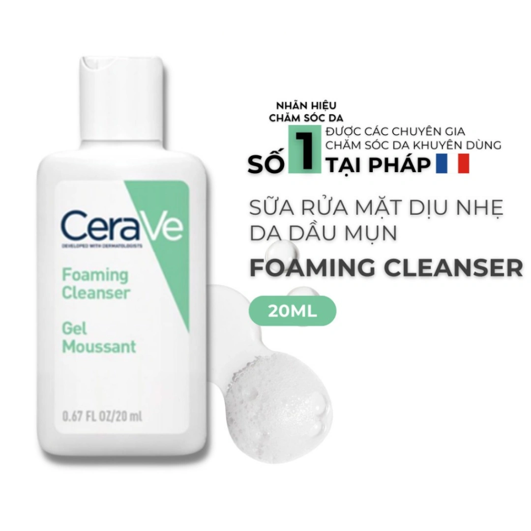 Sữa rửa mặt Cerave Foaming Facial Cleanser 473ml dành cho da thường và da dầu