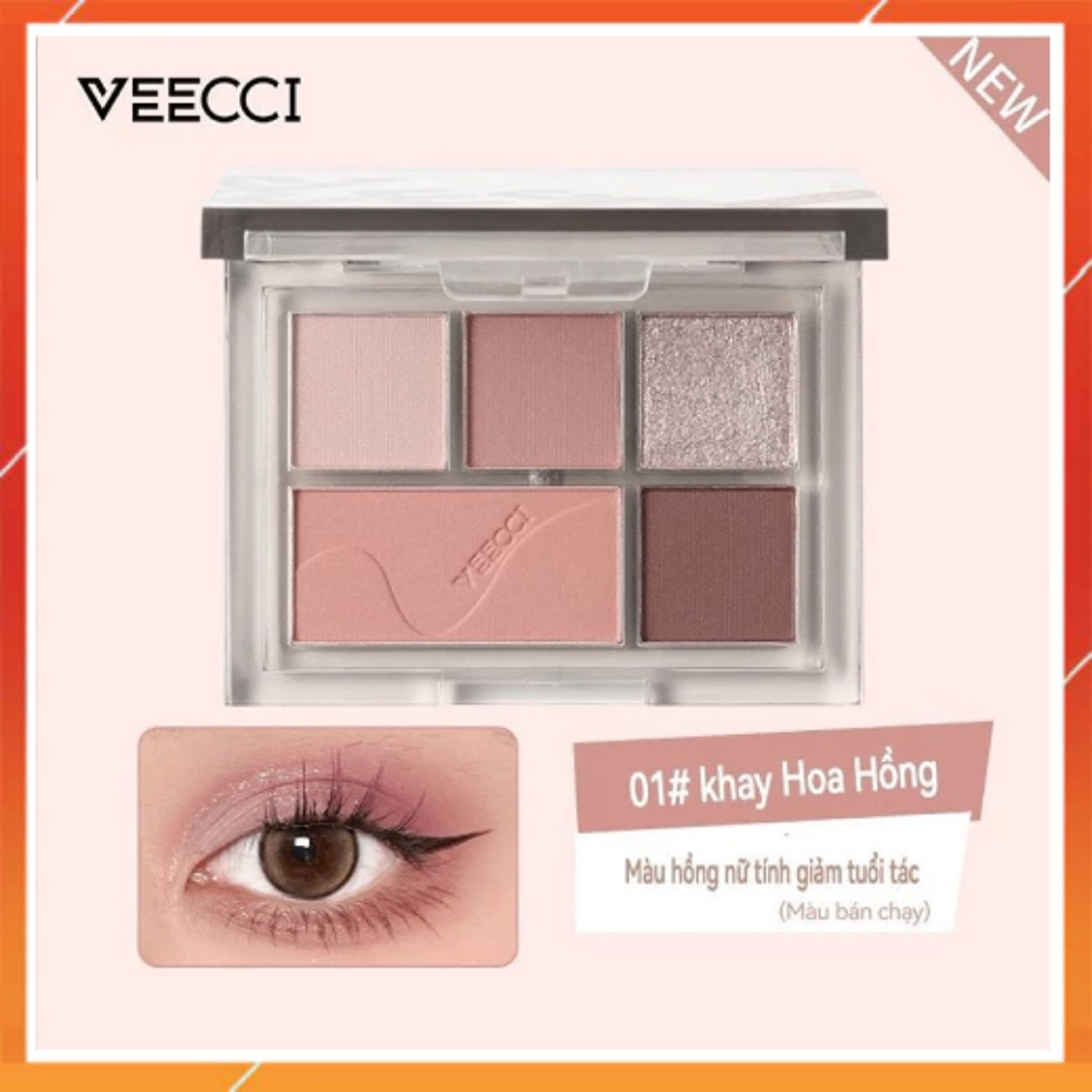 Phấn mắt 5 ô Veecci Eyeshadow Palette 10g dễ tán bền màu