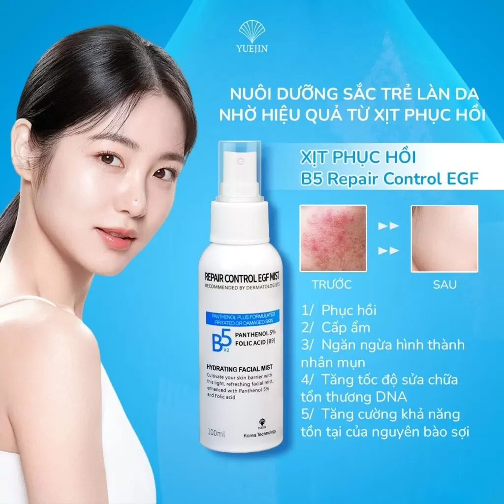 Xịt dưỡng da, phục hồi Yuejin B5 mist 100ml