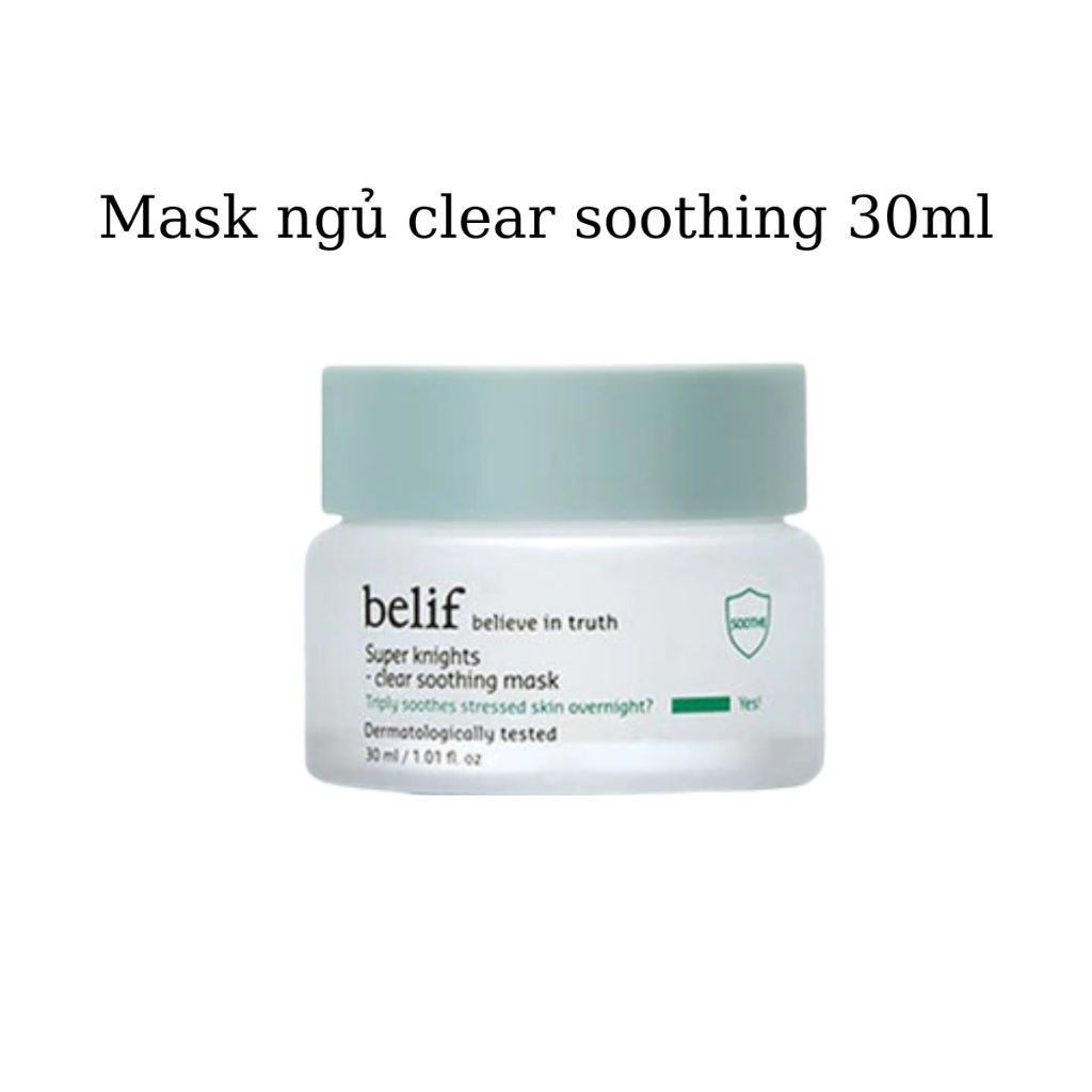 Mặt nạ ngủ Belif Super Knight Clear Soothing Mask (xanh lá) 75ml làm dịu, giảm độ nhạy cảm cho làn da