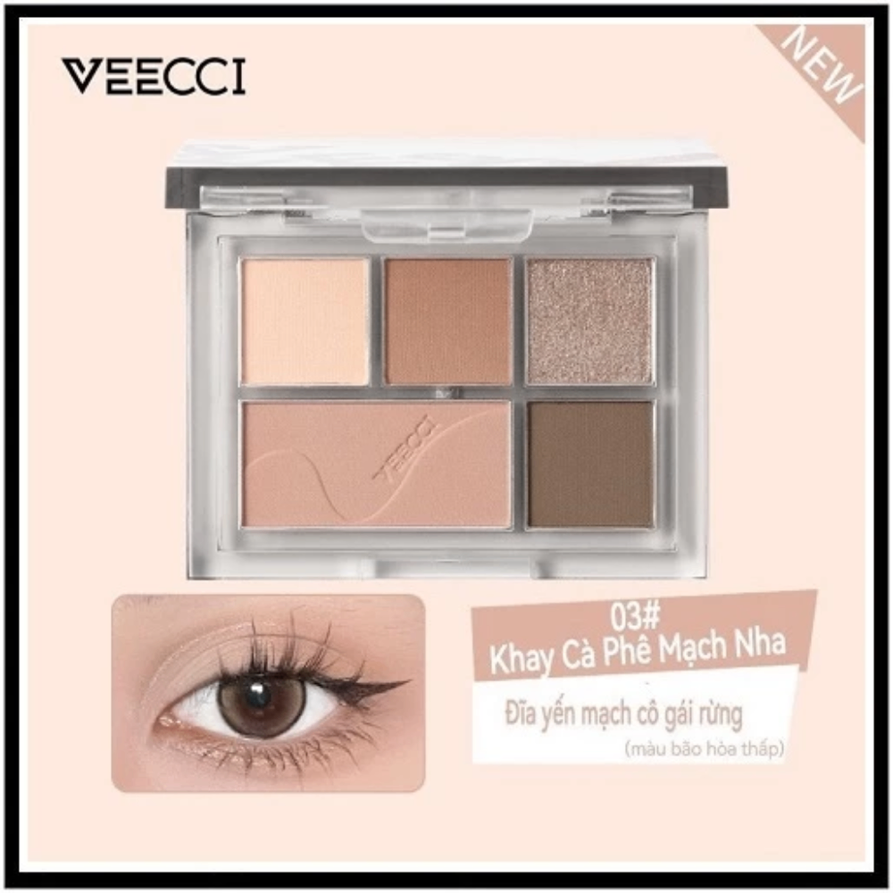 Phấn mắt 5 ô Veecci Eyeshadow Palette 10g dễ tán bền màu