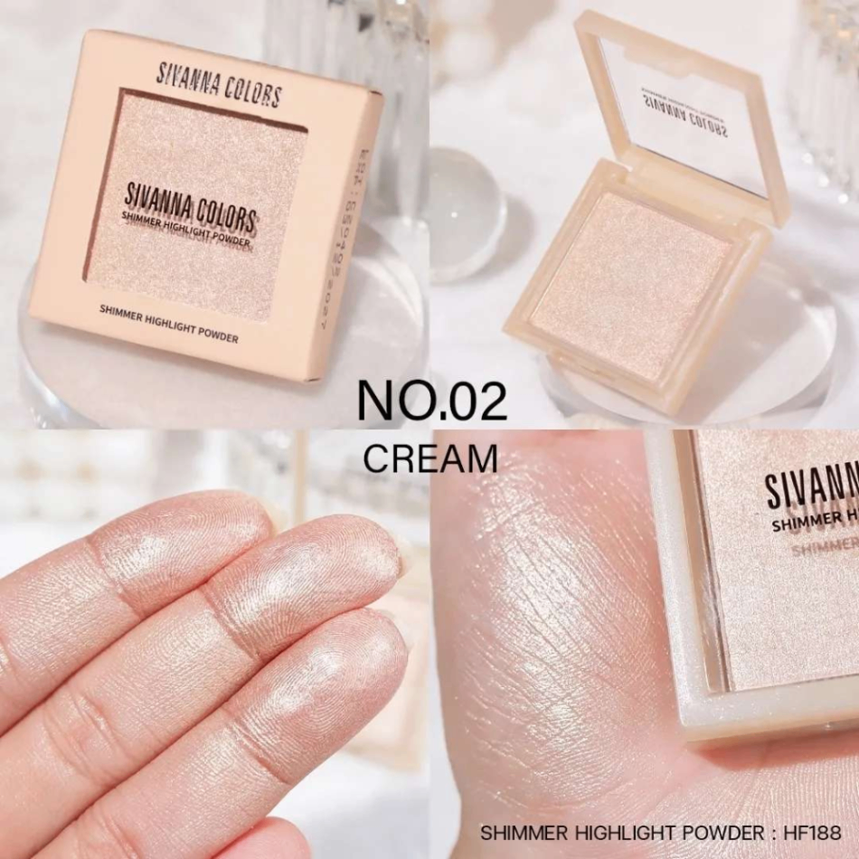 Phấn bắt sáng Sivanna Colors Shimmer Highlight Powder HF188 4g bắt sáng tự nhiên hạt phấn mịn