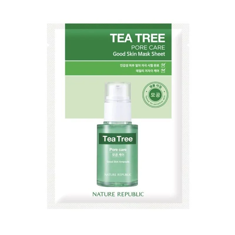 Mặt nạ giấy Nature Republic AHA/ TEA TREE Peeling Good Skin Mask Sheet 24ml dưỡng sáng, đều màu da và ngăn ngừa mụn