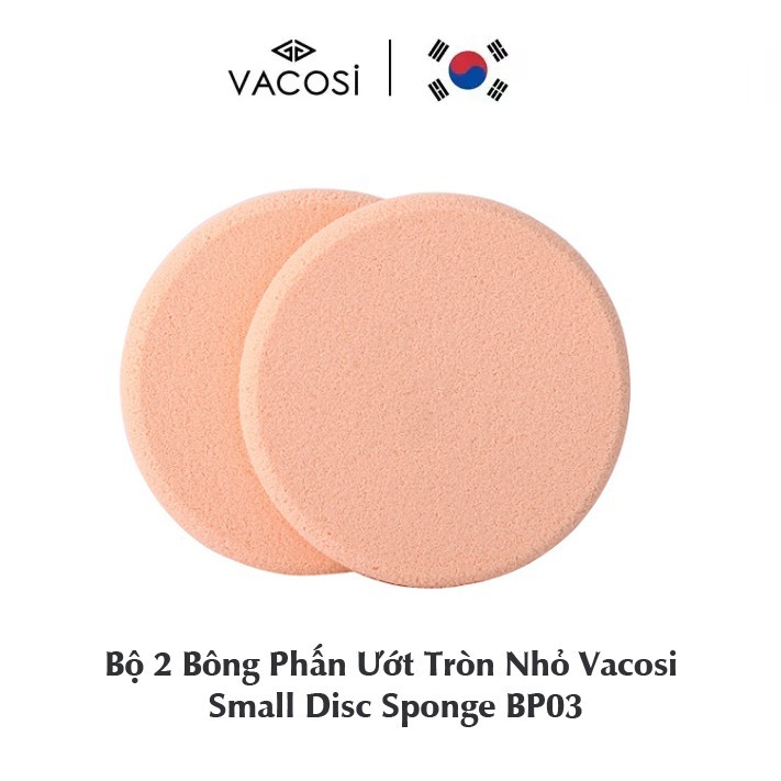 [Gói 2 cái] Bông phấn ướt Vacosi BP03 chất bông mềm mịn thiết kế nhỏ gọn
