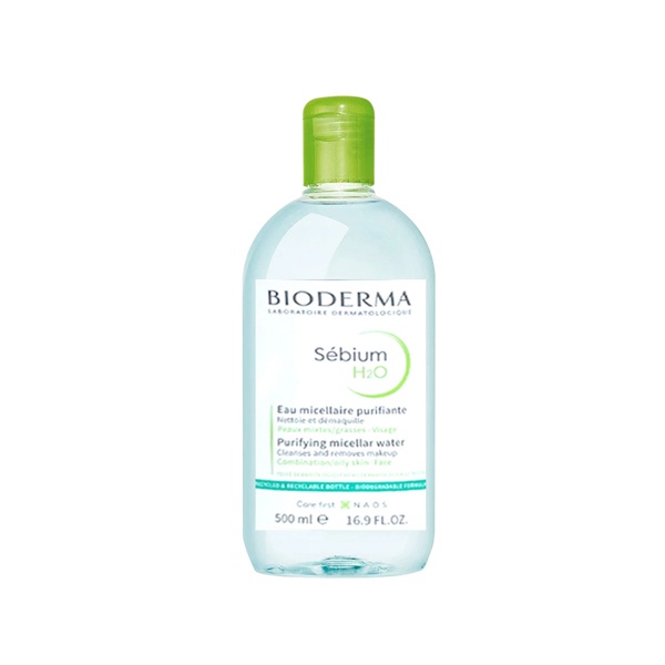 Nước tẩy trang Bioderma Sebium H2O & Crealine H2O Micelle Solution 500ml tẩy sạch sâu làm dịu da bị tổn thương