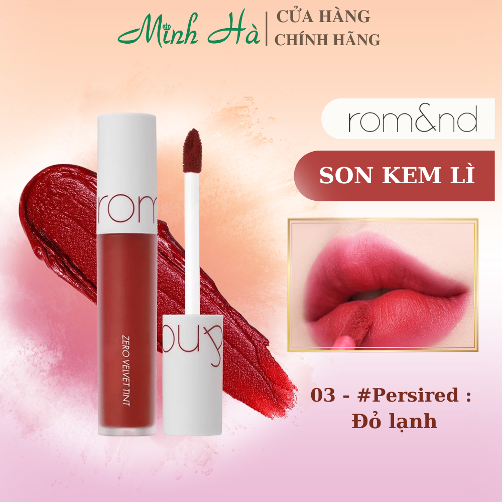 Son kem lì Romand Zero Velvet Lip Tint 4g lên màu chuẩn lâu trôi