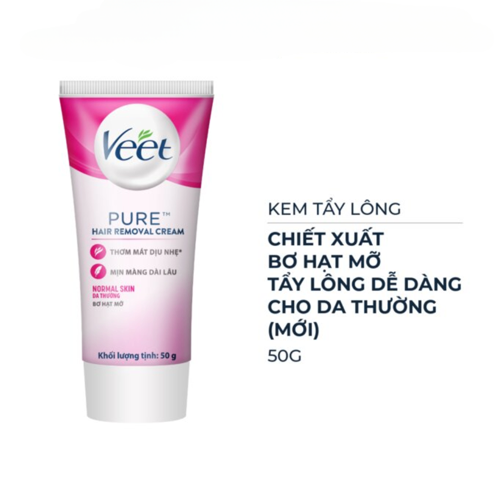 Tẩy lông Veet Pure Hair Removal Cream 50g nhanh chóng dưỡng ẩm da dài lâu