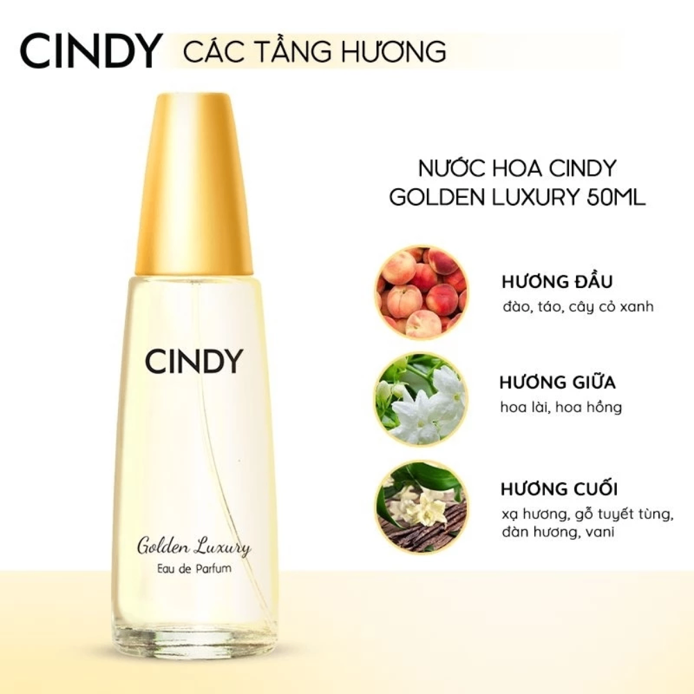 Nước hoa Cindy Classic Eau De Parfum 50ml các loại năng động, tinh nghịch, ngọt ngào
