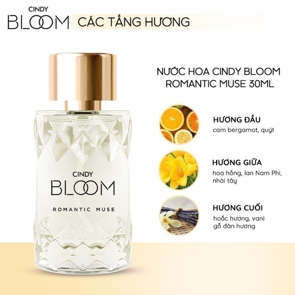 Nước hoa Cindy Bloom EDP 30ml các loại nữ tính ấm áp, ngọt ngào
