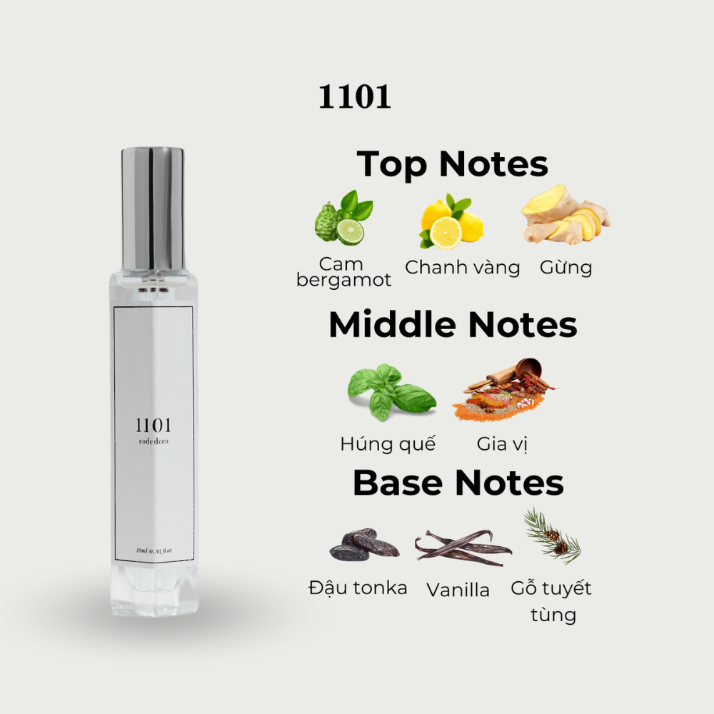 Tinh dầu nước hoa CODEDECO 10ml đa dạng mùi hương phù hợp cho cả nam và nữ