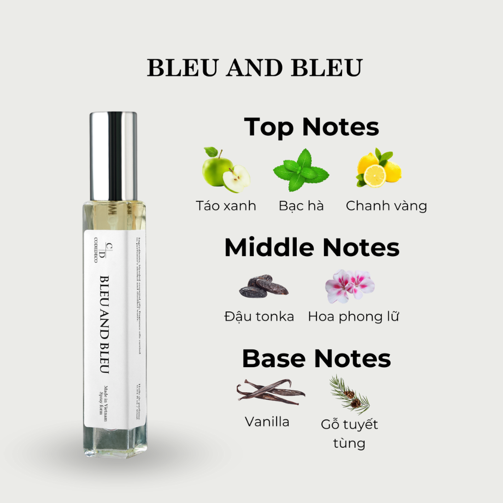 Tinh dầu nước hoa CODEDECO 10ml đa dạng mùi hương phù hợp cho cả nam và nữ
