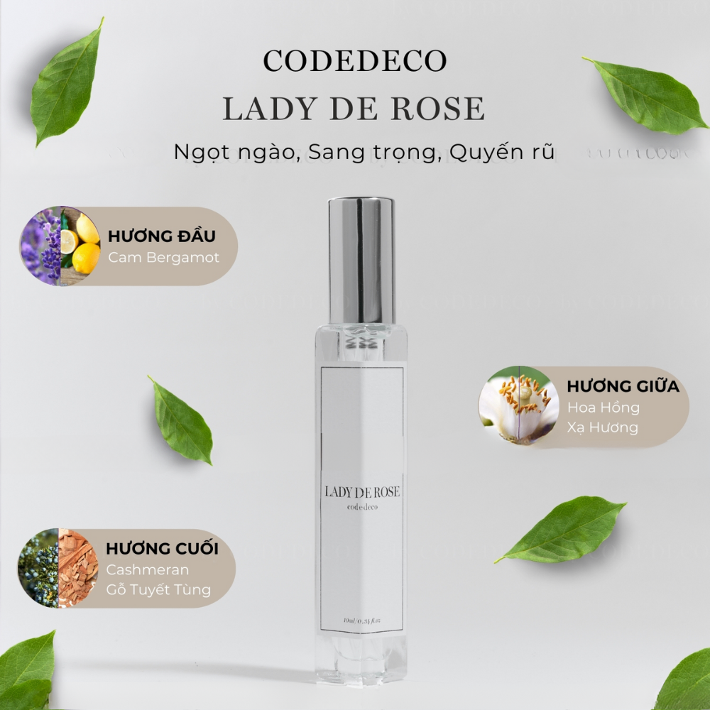 Tinh dầu nước hoa CODEDECO 10ml đa dạng mùi hương phù hợp cho cả nam và nữ