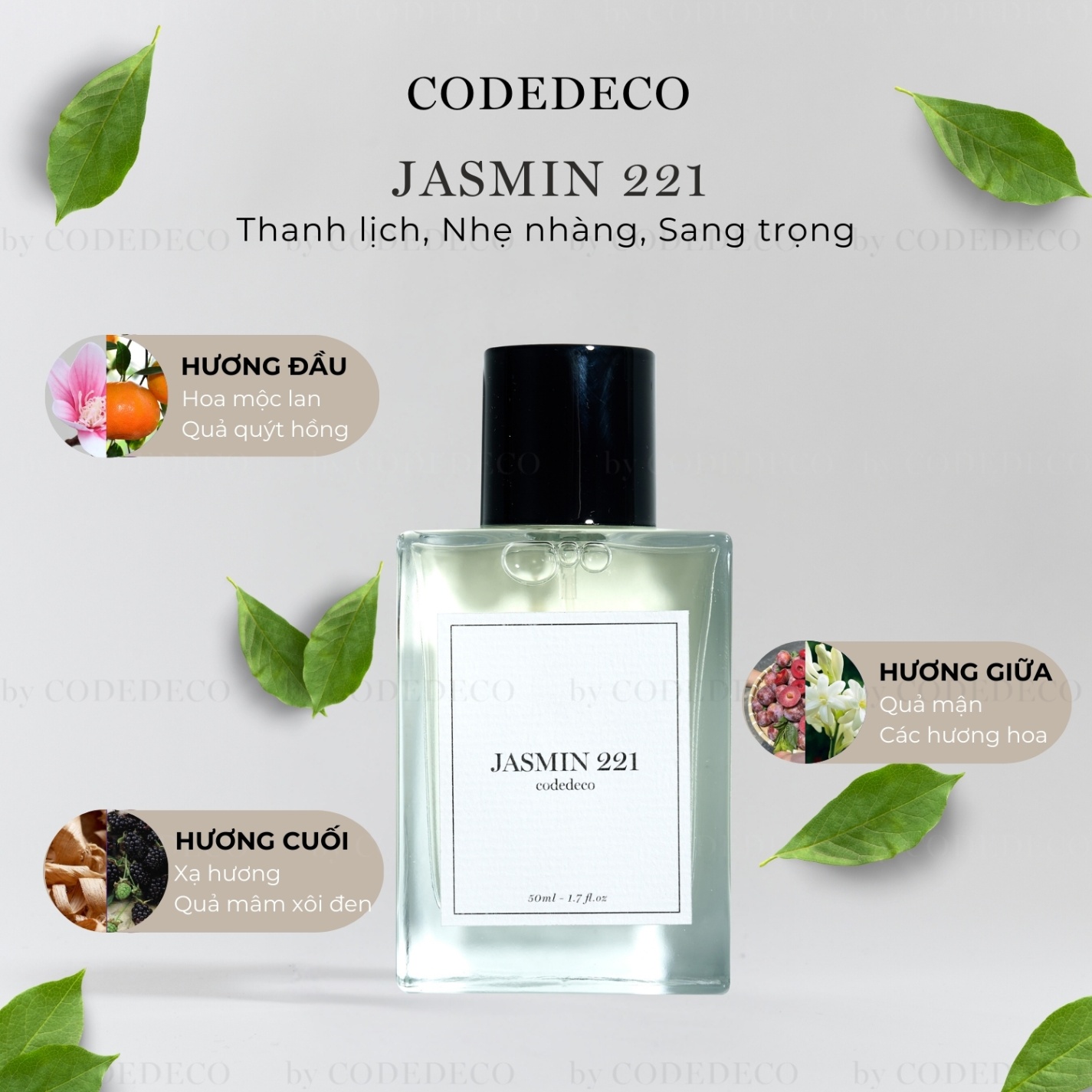 Tinh dầu nước hoa CODEDECO 50ml ngọt ngào tươi mới thu hút