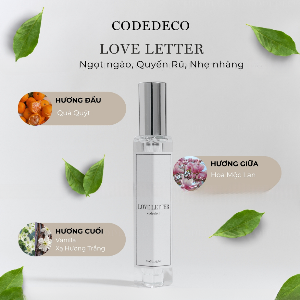 Tinh dầu nước hoa CODEDECO 10ml đa dạng mùi hương phù hợp cho cả nam và nữ