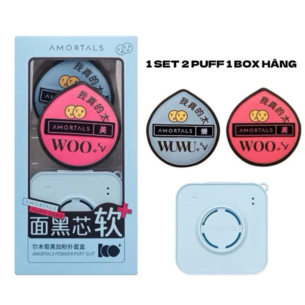 Hộp mút trang điểm AMORTALS size XL giúp lớp nền mỏng nhẹ mịn màng tự nhiên