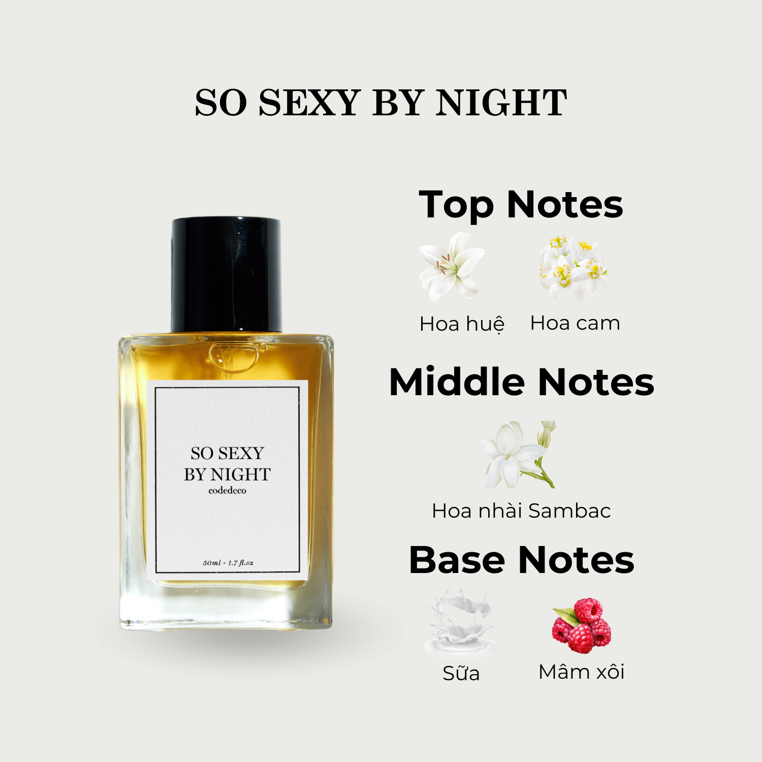 Tinh dầu nước hoa CODEDECO 50ml ngọt ngào tươi mới thu hút