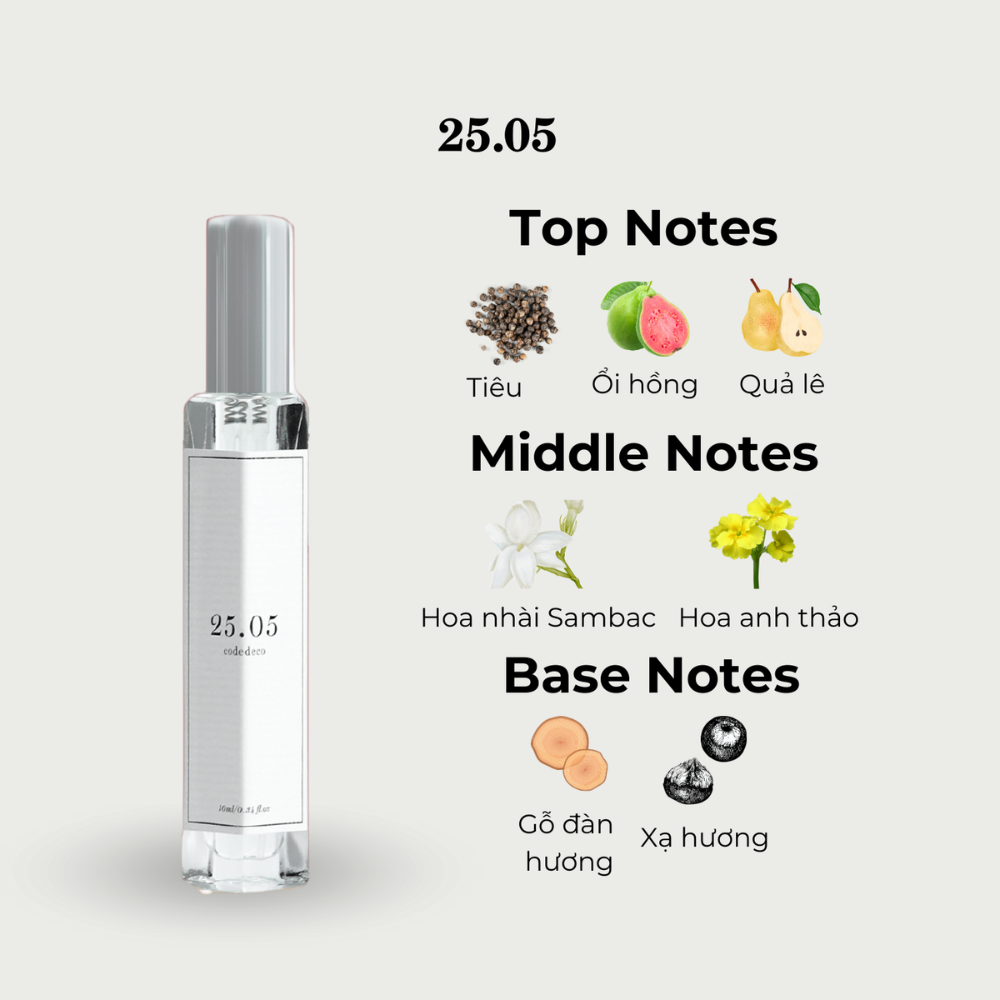 Tinh dầu nước hoa CODEDECO 10ml đa dạng mùi hương phù hợp cho cả nam và nữ